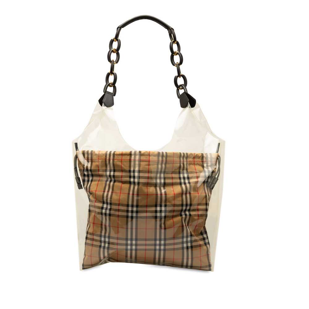 Tan Burberry Plastic and House Check Shopper Tote - image 3