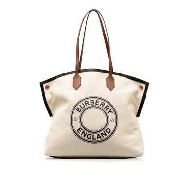 Beige Burberry Canvas Society Tote - image 1