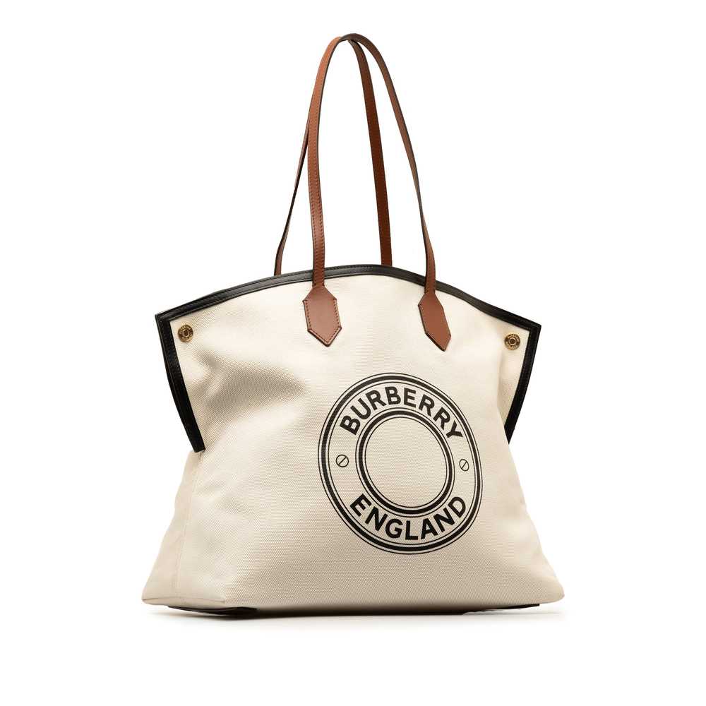 Beige Burberry Canvas Society Tote - image 2