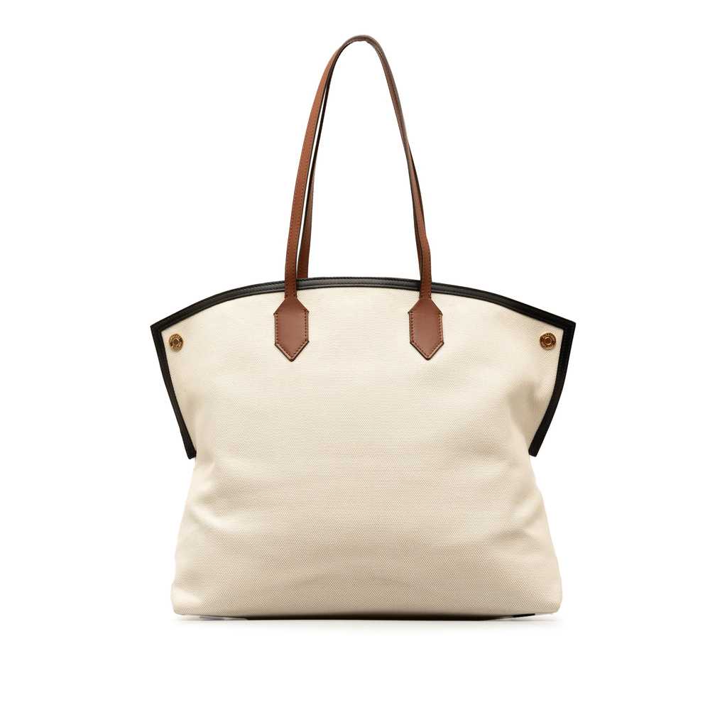 Beige Burberry Canvas Society Tote - image 3