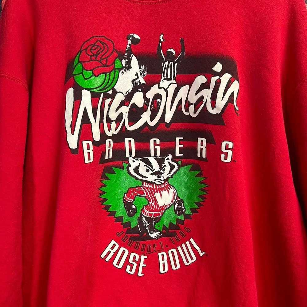 Vintage 90s Wisconsin Badgers Rose Bowl Crewneck - image 2
