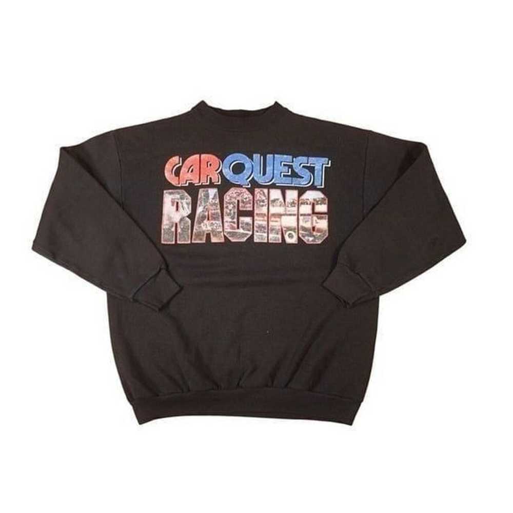 Vintage Car Quest Racing Sweater Pullover Large B… - image 1