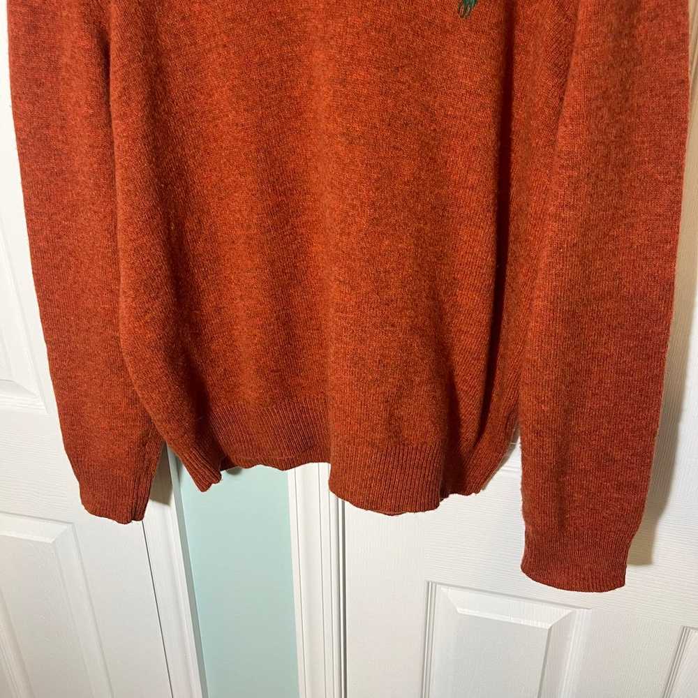 Vtg Polo Ralph Lauren Orange Knit 100% Lambs Wool… - image 3