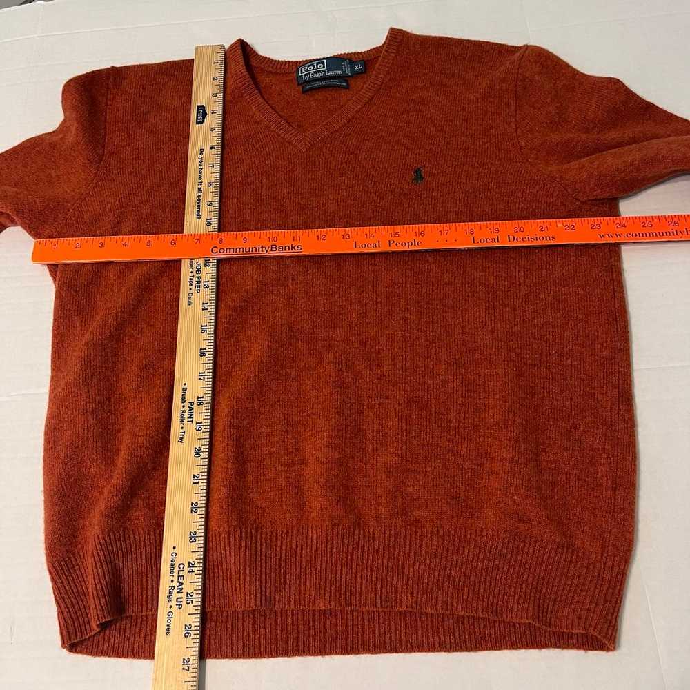 Vtg Polo Ralph Lauren Orange Knit 100% Lambs Wool… - image 9