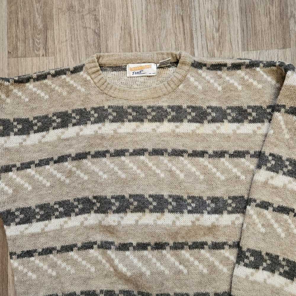 Vtg Catamount Trail Grandpa Sweater Mens XL Geome… - image 2