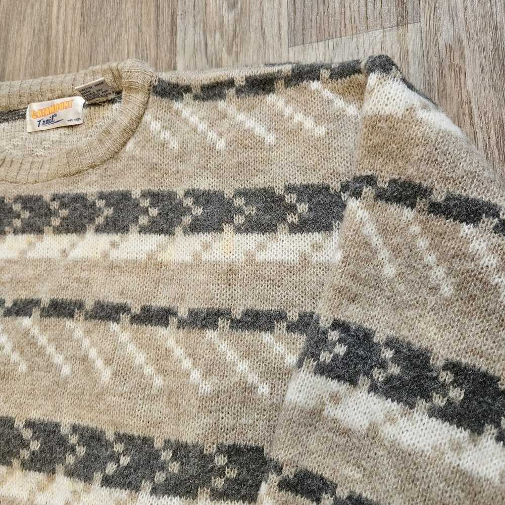 Vtg Catamount Trail Grandpa Sweater Mens XL Geome… - image 3