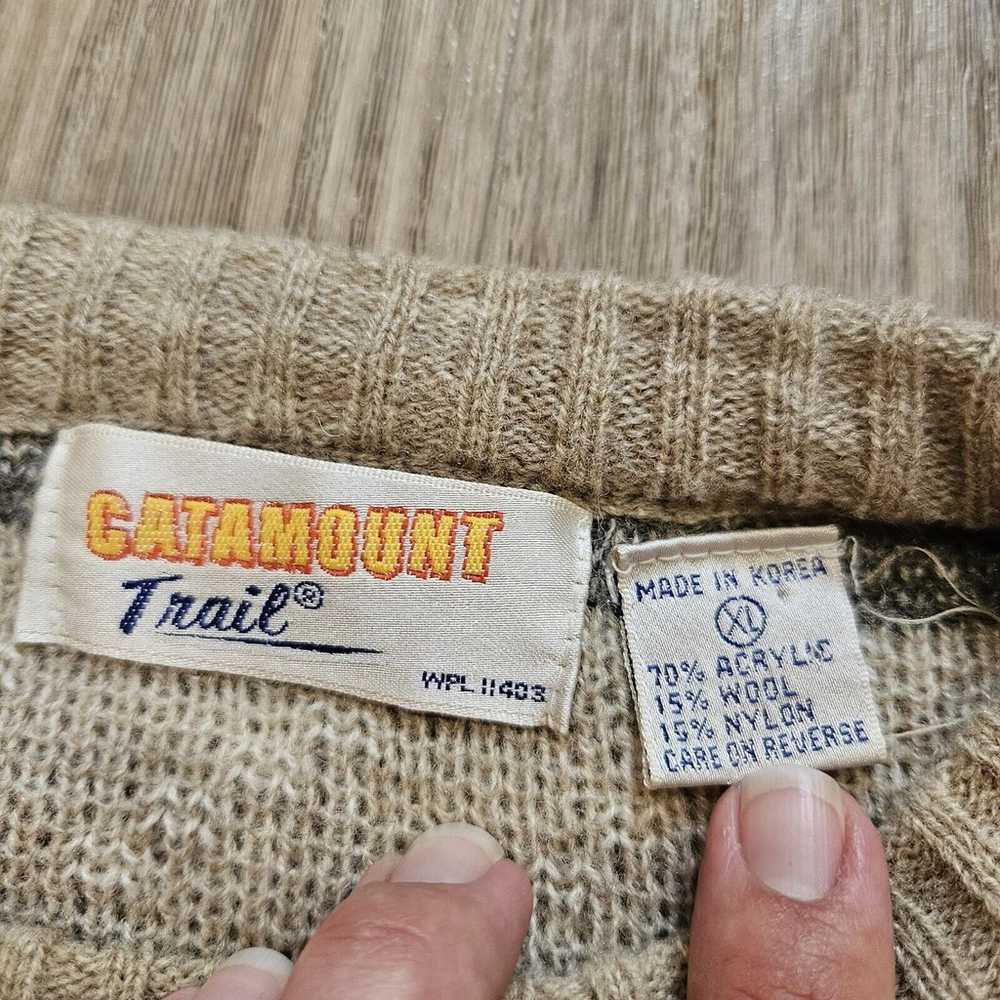 Vtg Catamount Trail Grandpa Sweater Mens XL Geome… - image 7