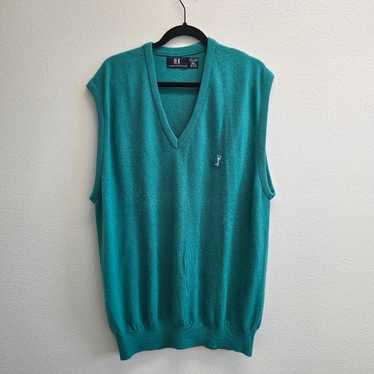 PGA Tour Vintage V-Neck Green Sweater Vest size X… - image 1