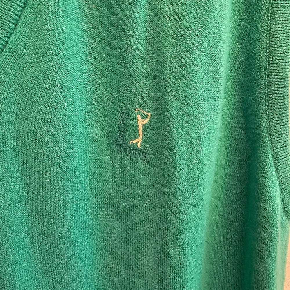 PGA Tour Vintage V-Neck Green Sweater Vest size X… - image 2