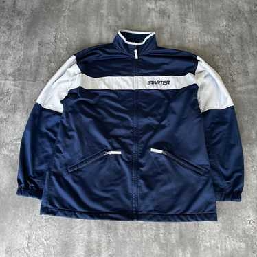 Crazy Vintage Y2K Starter Navy Blue Zip Up Outerw… - image 1