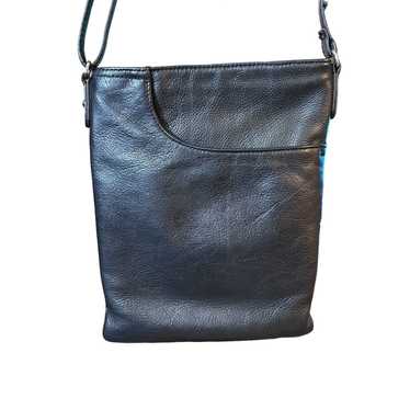 Margot Moto Bag Black Pebbled Leather Adjustable … - image 1