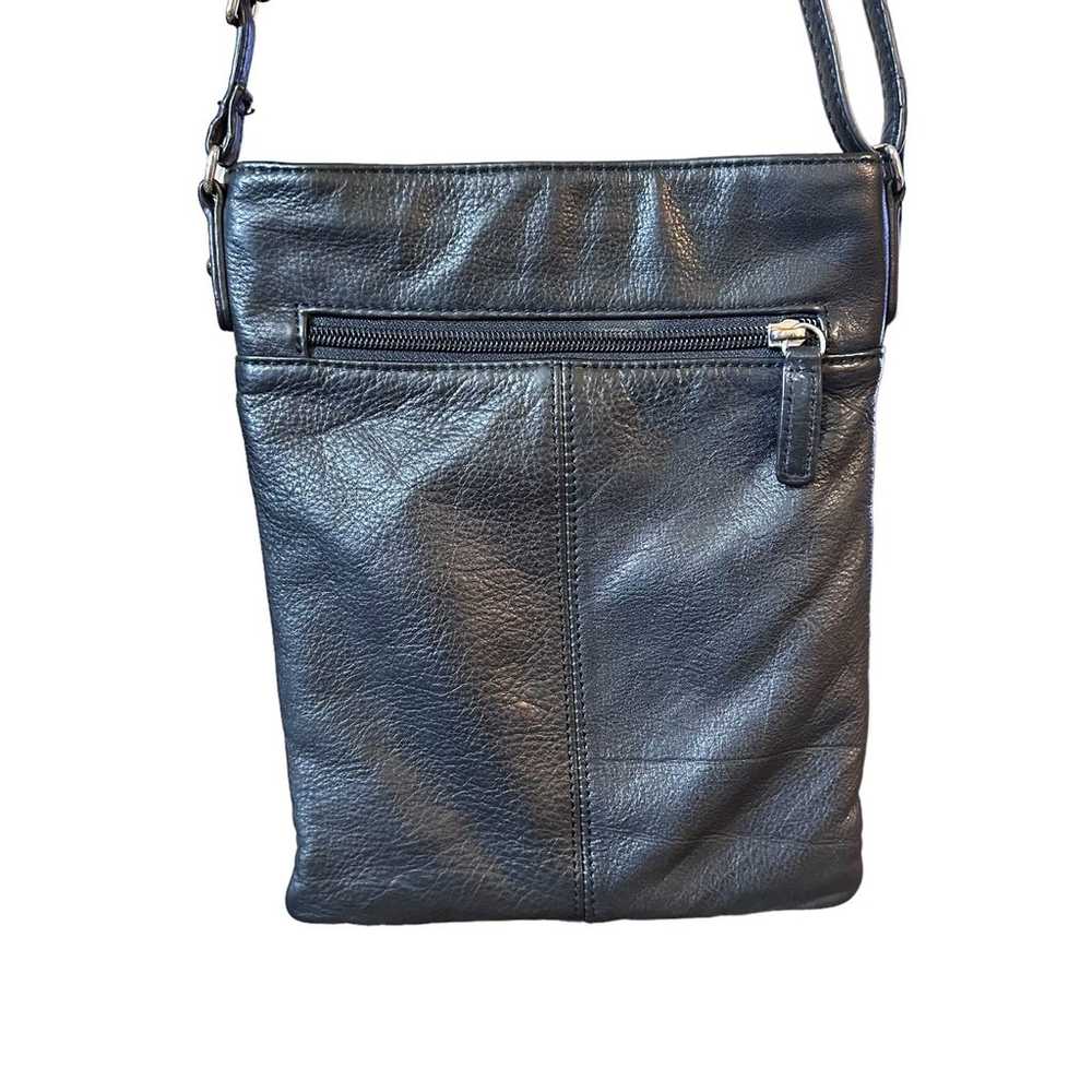 Margot Moto Bag Black Pebbled Leather Adjustable … - image 3