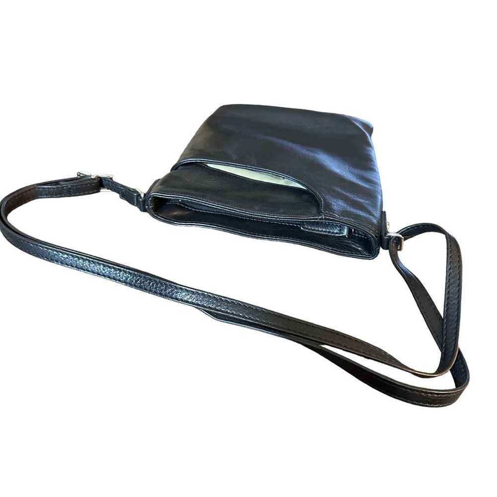 Margot Moto Bag Black Pebbled Leather Adjustable … - image 4