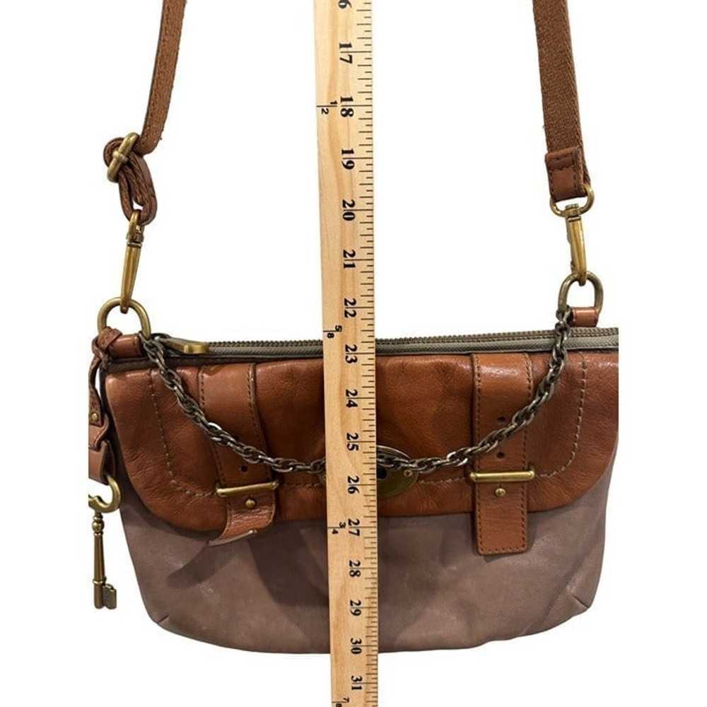 Fossil Adjustable Leather Crossbody Chain Brown B… - image 4