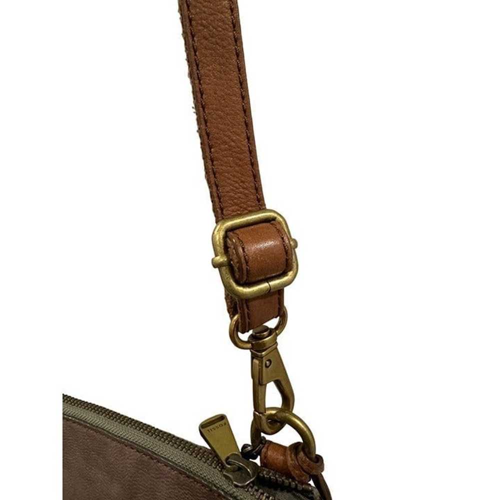 Fossil Adjustable Leather Crossbody Chain Brown B… - image 7