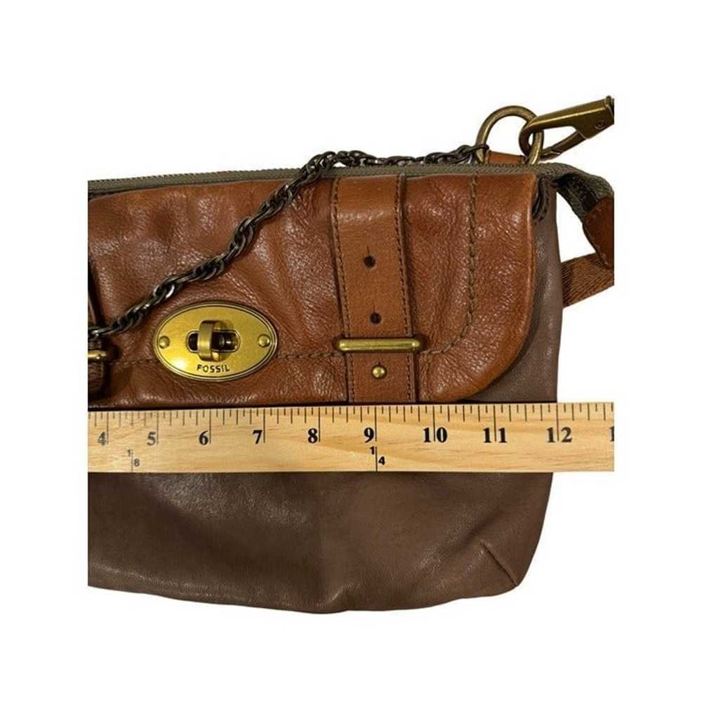 Fossil Adjustable Leather Crossbody Chain Brown B… - image 9