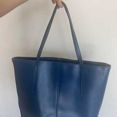 Blue faux-leather bag