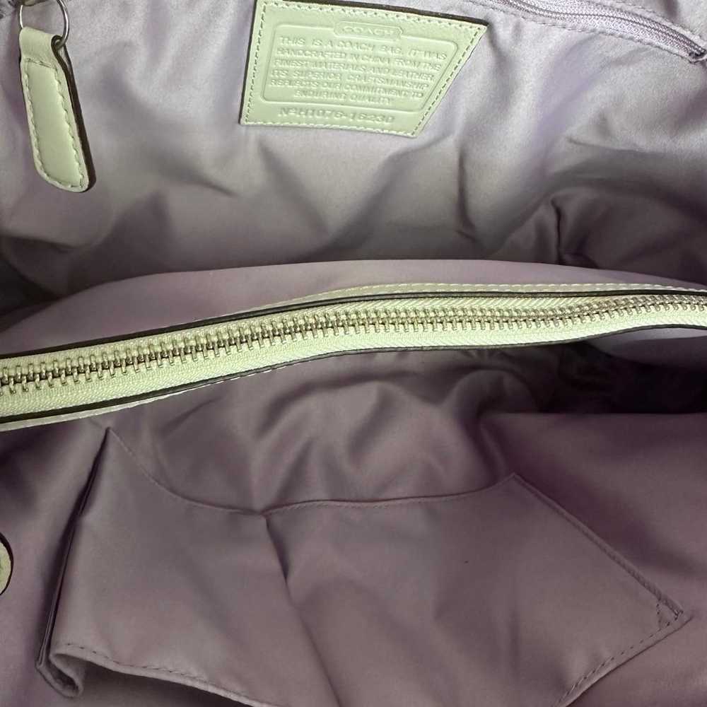 COACH Satin Purple Signature Fabric Shoulder Bag - image 3