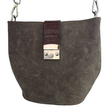 Claudia Firenze Taupe Brown Suede Leather Crossbod