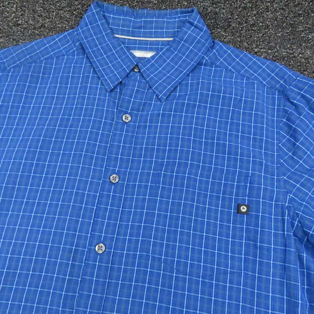 Marmot Marmot Shirt Adult Medium Blue Plaid Butto… - image 2