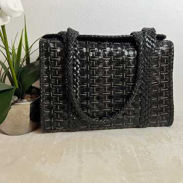 Elliott Lucca black woven leather tote - image 1
