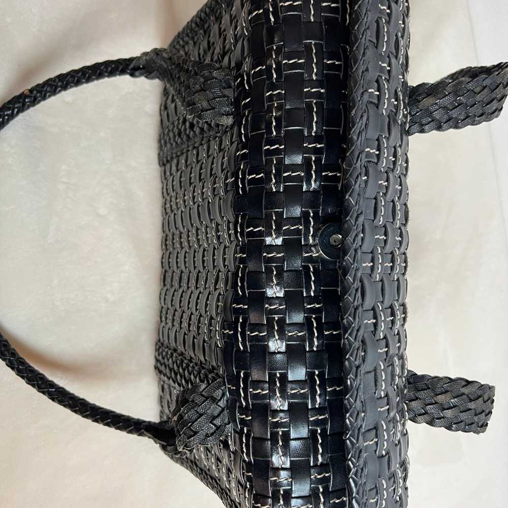 Elliott Lucca black woven leather tote - image 2