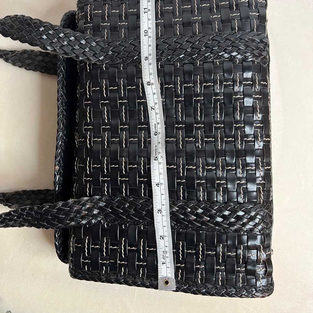 Elliott Lucca black woven leather tote - image 7
