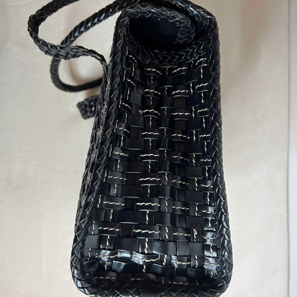 Elliott Lucca black woven leather tote - image 8