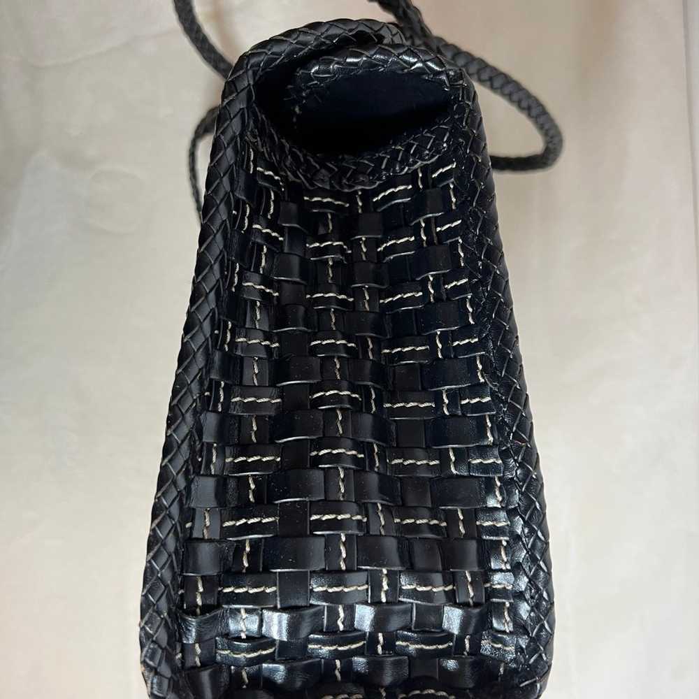 Elliott Lucca black woven leather tote - image 9