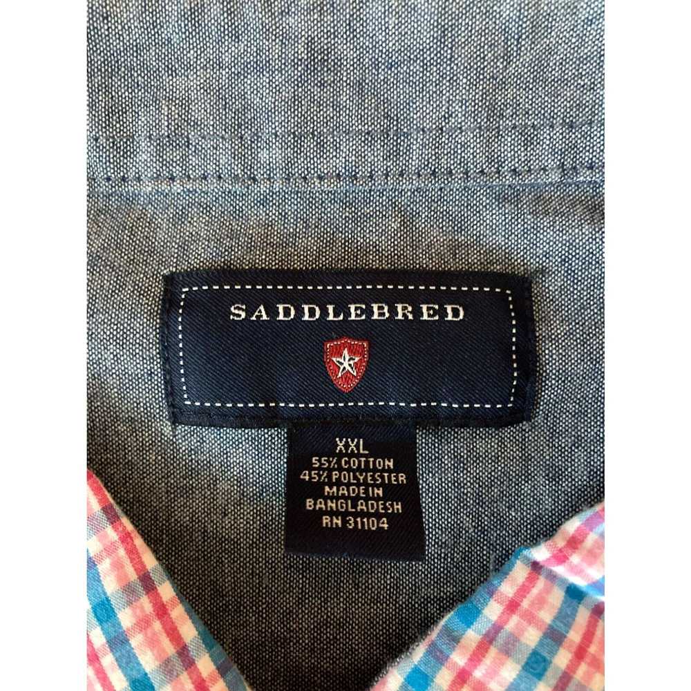 Vintage Saddlebred Men's XXL Button Down Shirt Bl… - image 3