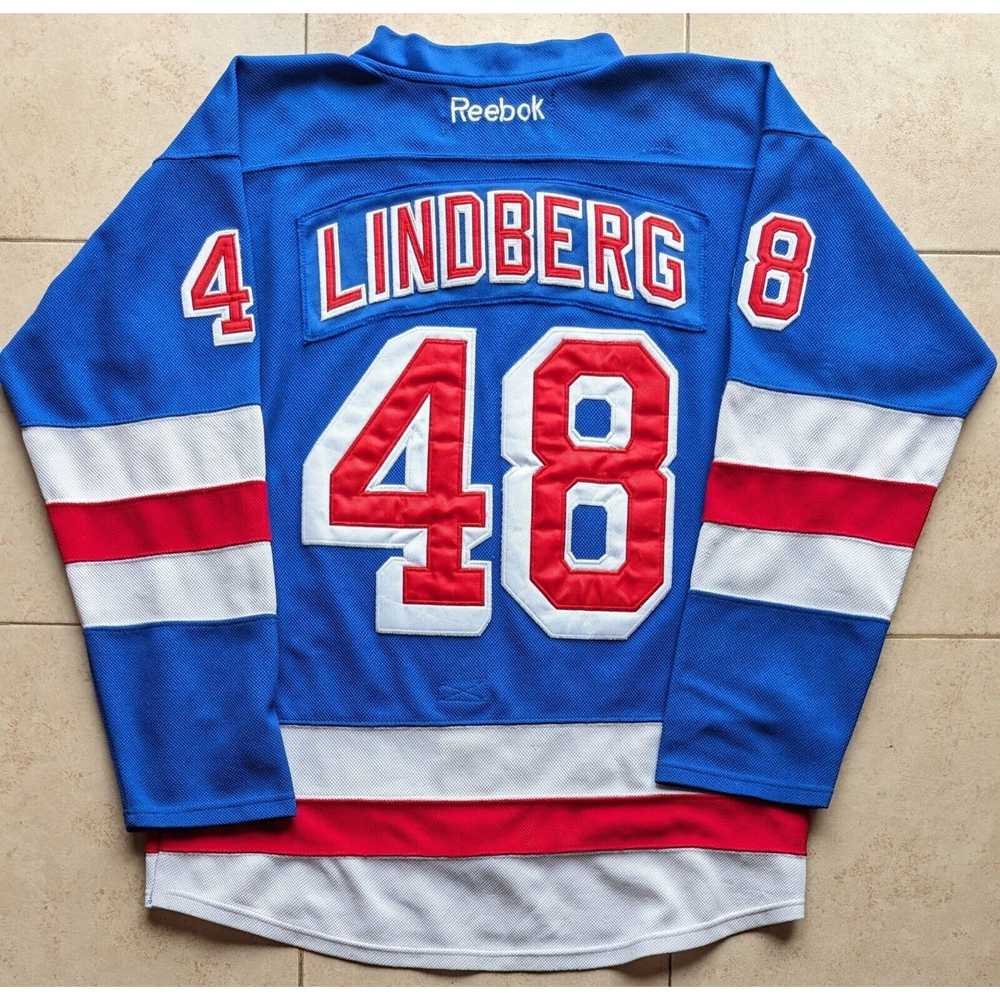 Reebok LINDBERG NY Rangers 2015 REEBOK jersey blu… - image 2