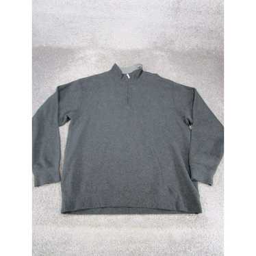 Orvis Orvis Sweater Mens Large Gray Cotton 1/4 Zi… - image 1