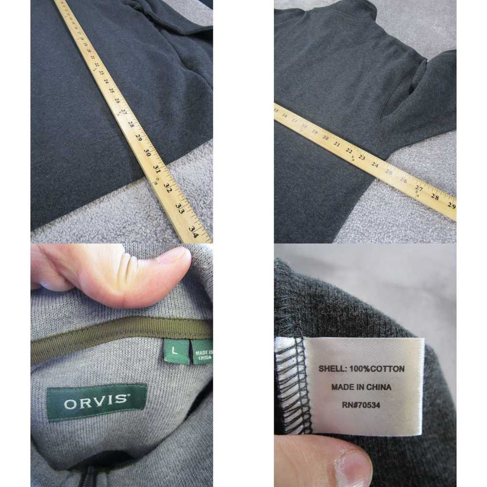 Orvis Orvis Sweater Mens Large Gray Cotton 1/4 Zi… - image 4