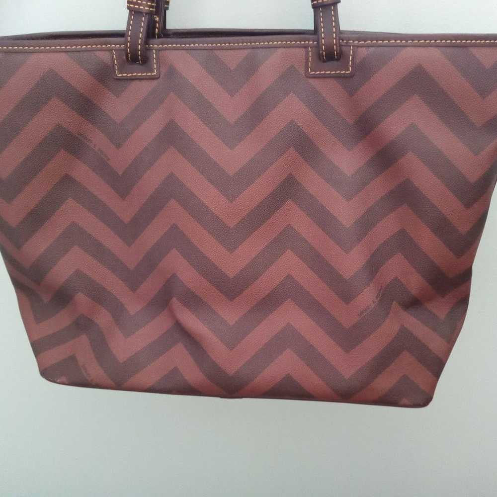 Dooney&Bourke Brown/Black Chevron Tote - image 2