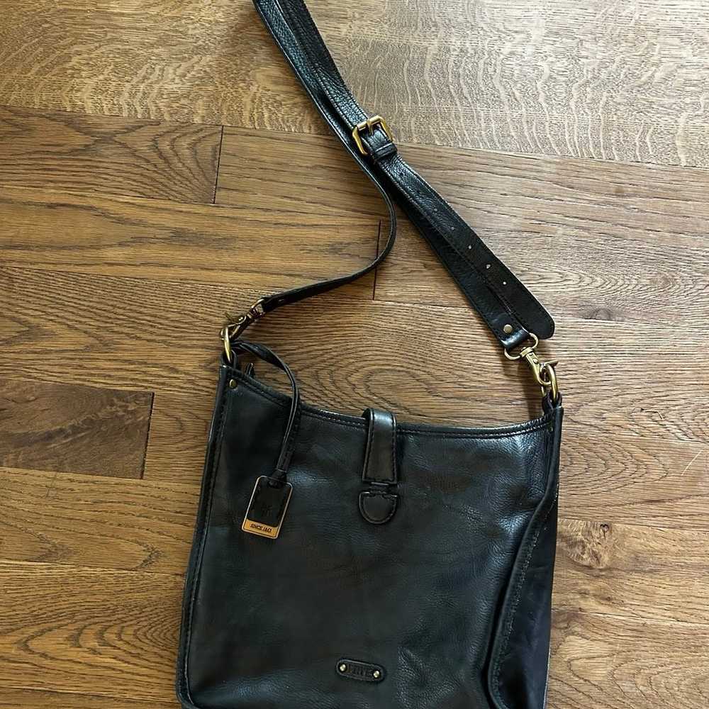 Frye Madison campus Crossbody purse black Leather… - image 1