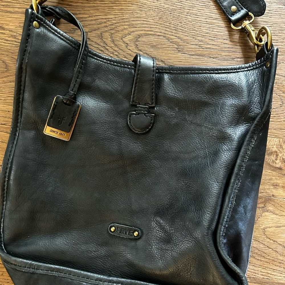 Frye Madison campus Crossbody purse black Leather… - image 2