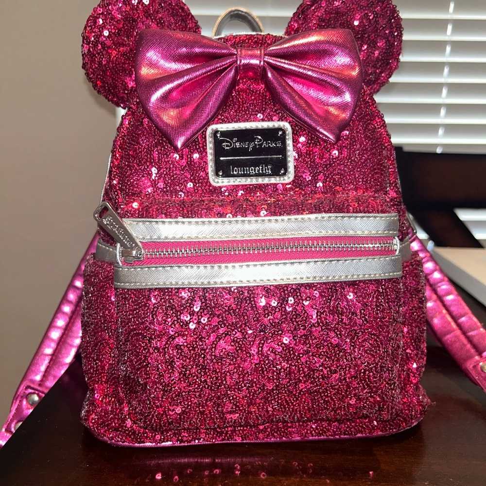 Disney Pink and Silver Loungefly - SEE PICS - image 1