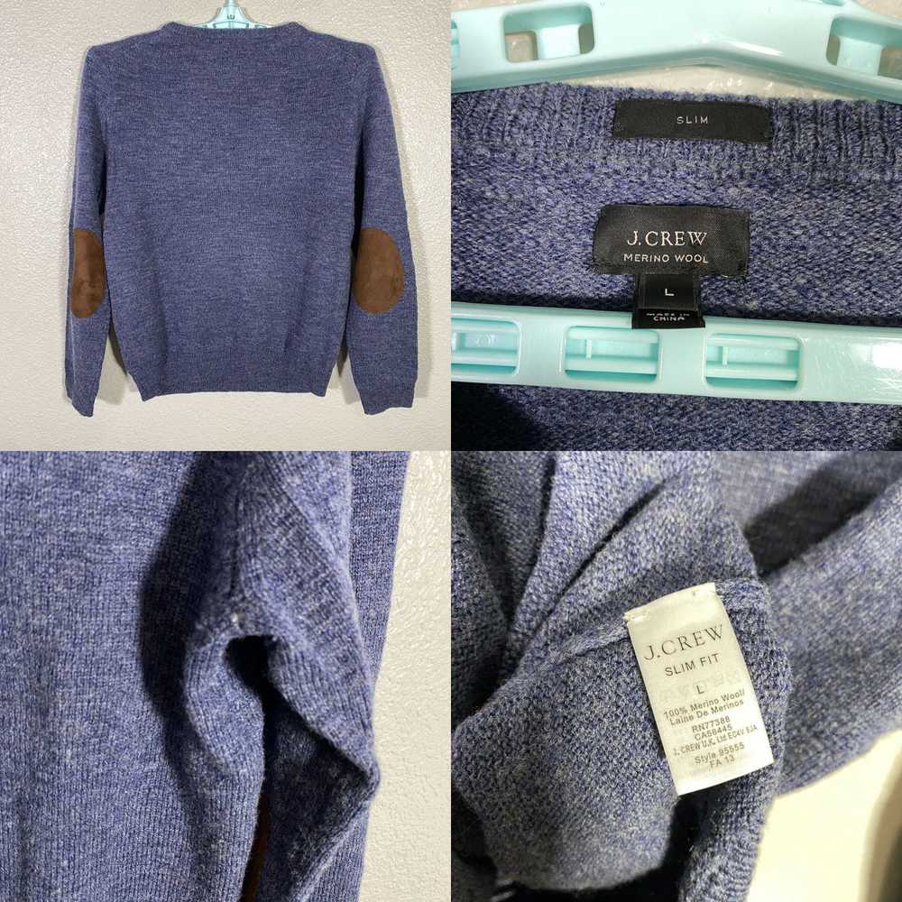 J.Crew J Crew Sweater Mens Large Blue Merino Wool… - image 4