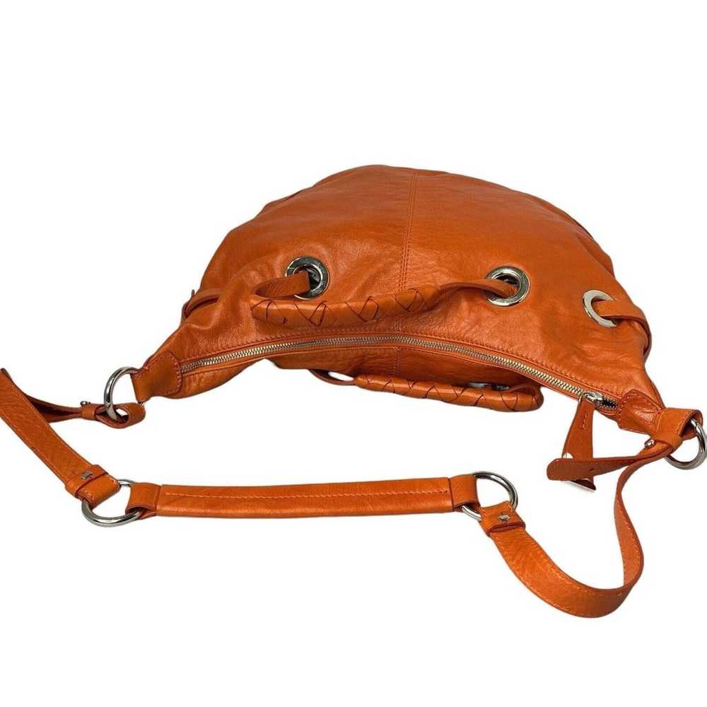 FRANCESCO BIASIA Orange Brown Leather Slouchy Hob… - image 11