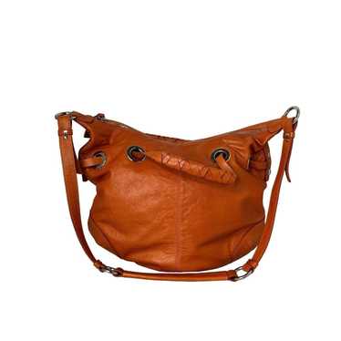 FRANCESCO BIASIA Orange Brown Leather Slouchy Hob… - image 1