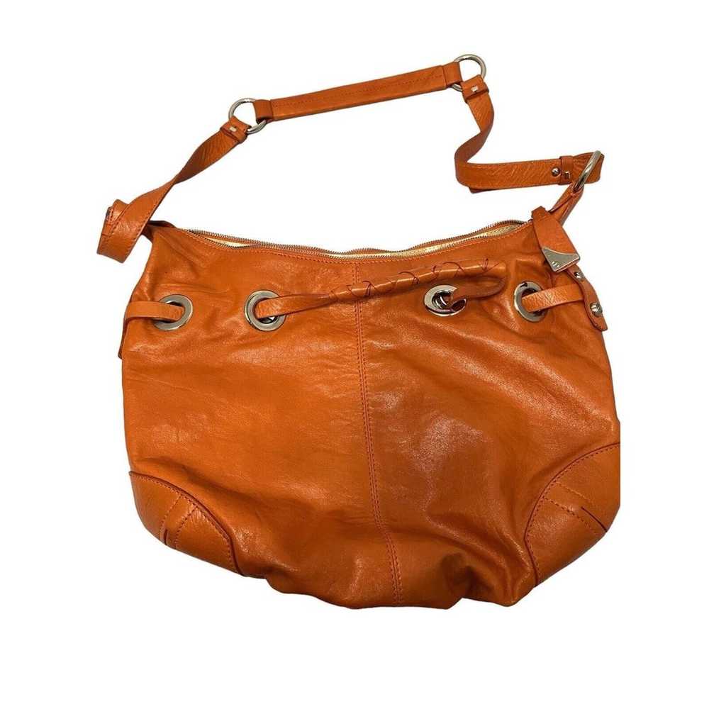 FRANCESCO BIASIA Orange Brown Leather Slouchy Hob… - image 4