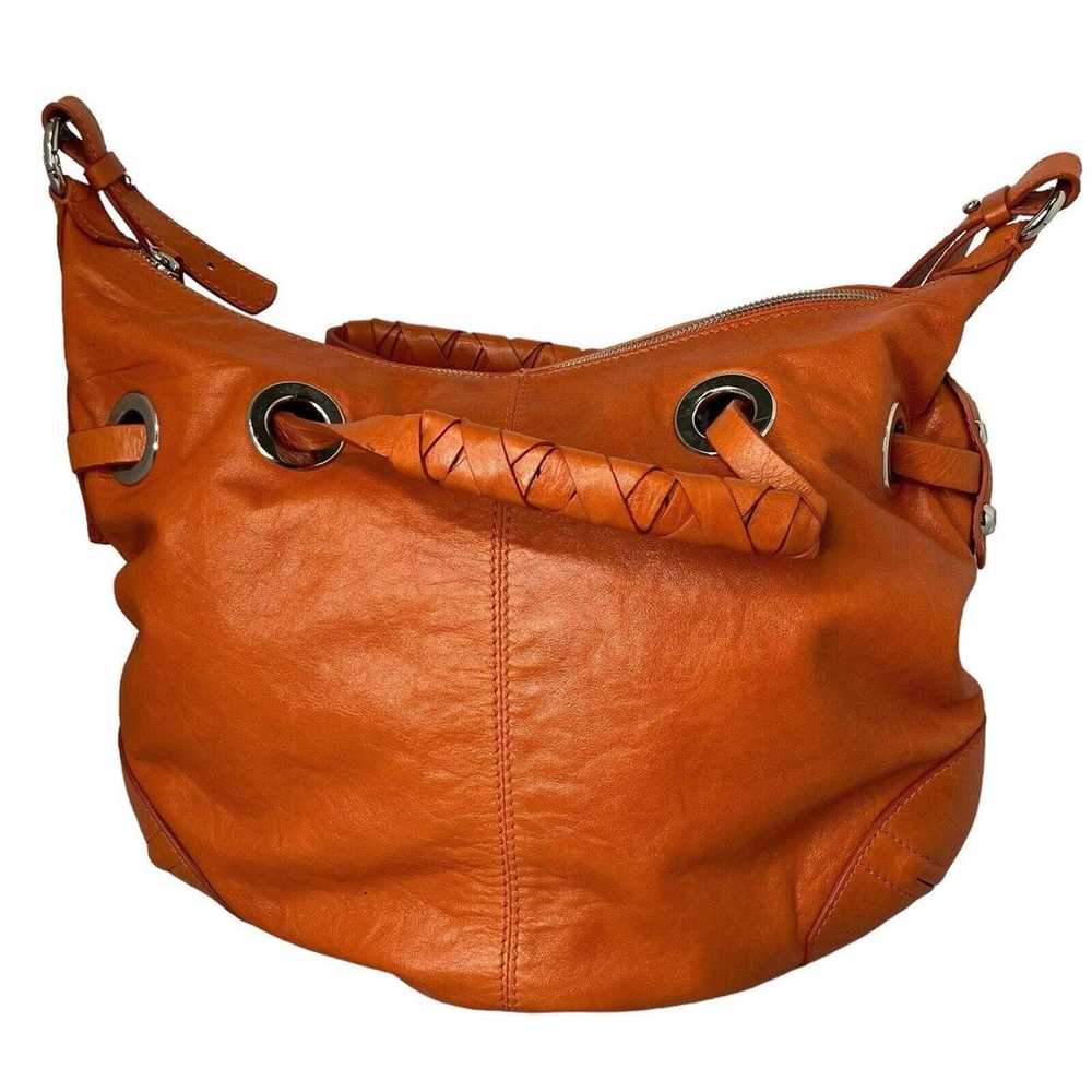 FRANCESCO BIASIA Orange Brown Leather Slouchy Hob… - image 5