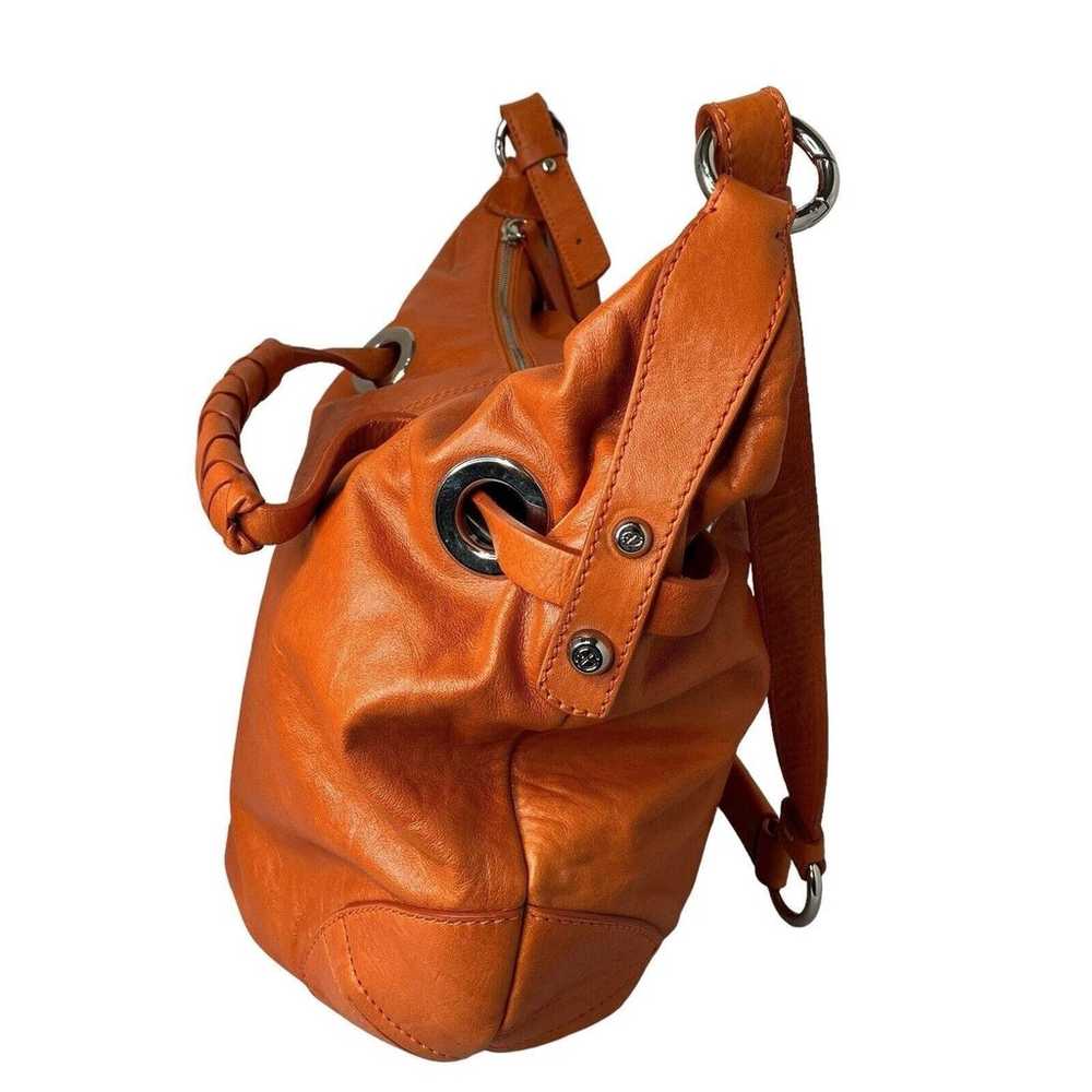 FRANCESCO BIASIA Orange Brown Leather Slouchy Hob… - image 6