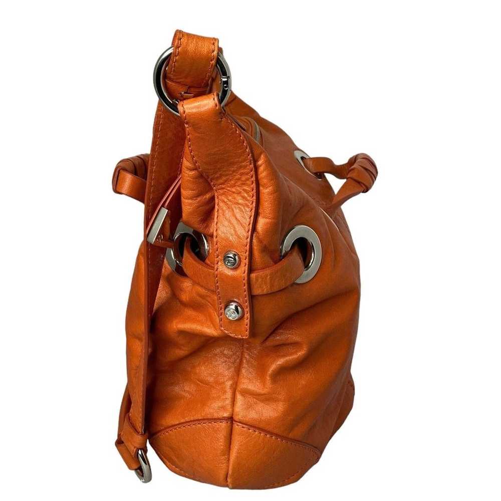 FRANCESCO BIASIA Orange Brown Leather Slouchy Hob… - image 7