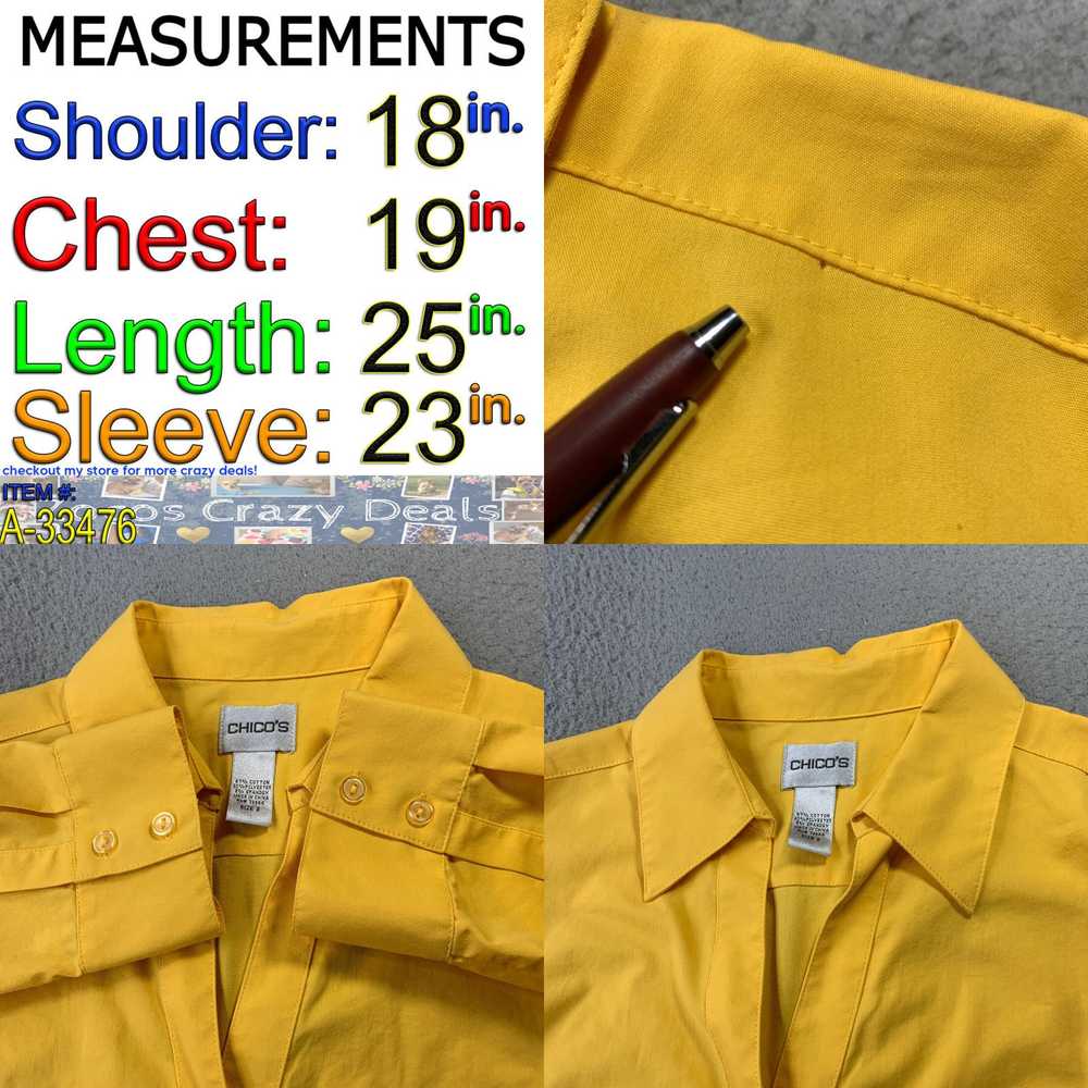 Vintage CHICOS Shirt Womens Size 2 Large Button U… - image 4