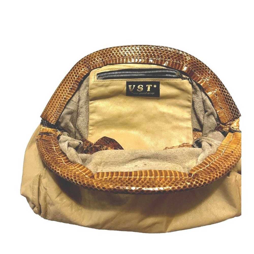 Vst Vintage Handmade Snake Genuine Leather Handba… - image 3