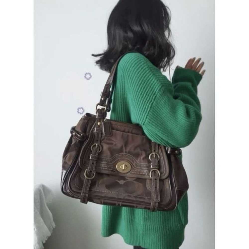 COACH Rare Vintage Brown Signature Anniversary Li… - image 3