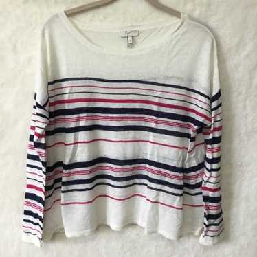 Joie Joie White with Multi-Striped Sweater