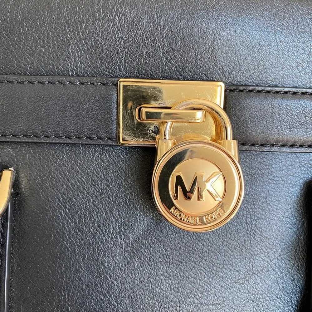 Michael Kors Hamilton Black Leather Gold Lock & K… - image 2