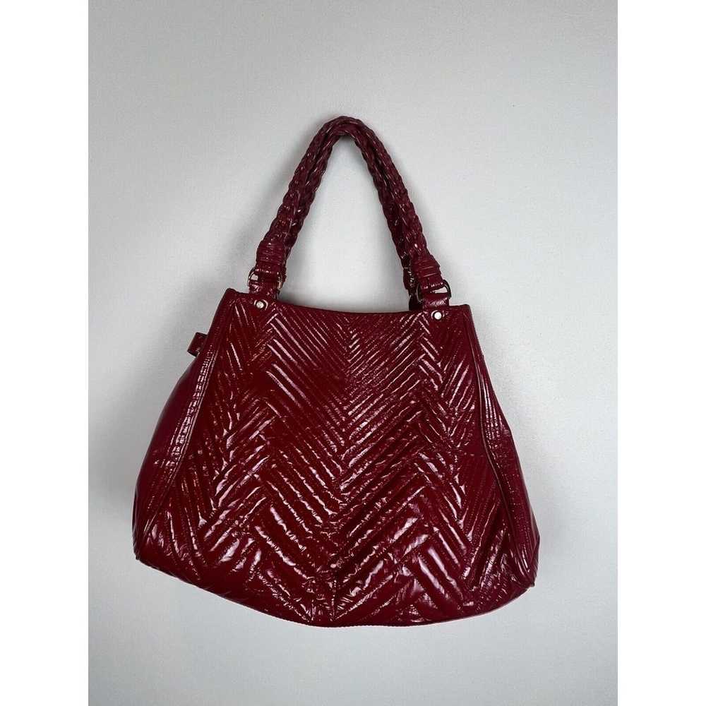 COLE HAAN Patent Leather Handbag Sugar Ruby Berry… - image 2